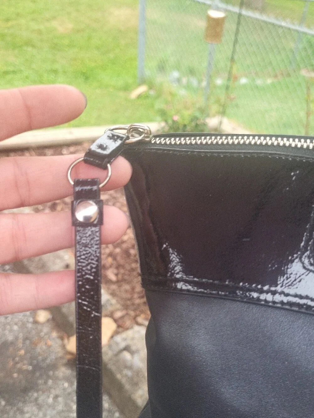 COACh Black Leather Tote with Gloss Accent - Designer Style